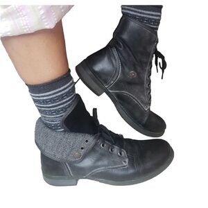 NEW Steve Madden “Austtin” Flannel Lined Leather Black Boots NWT Women size 11